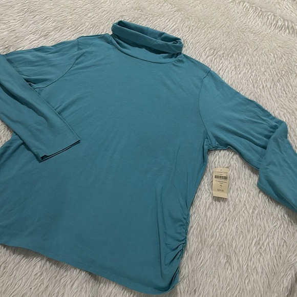 Cold water creek prima knit ruched turtle neck top size xl new - Picture 2 of 5